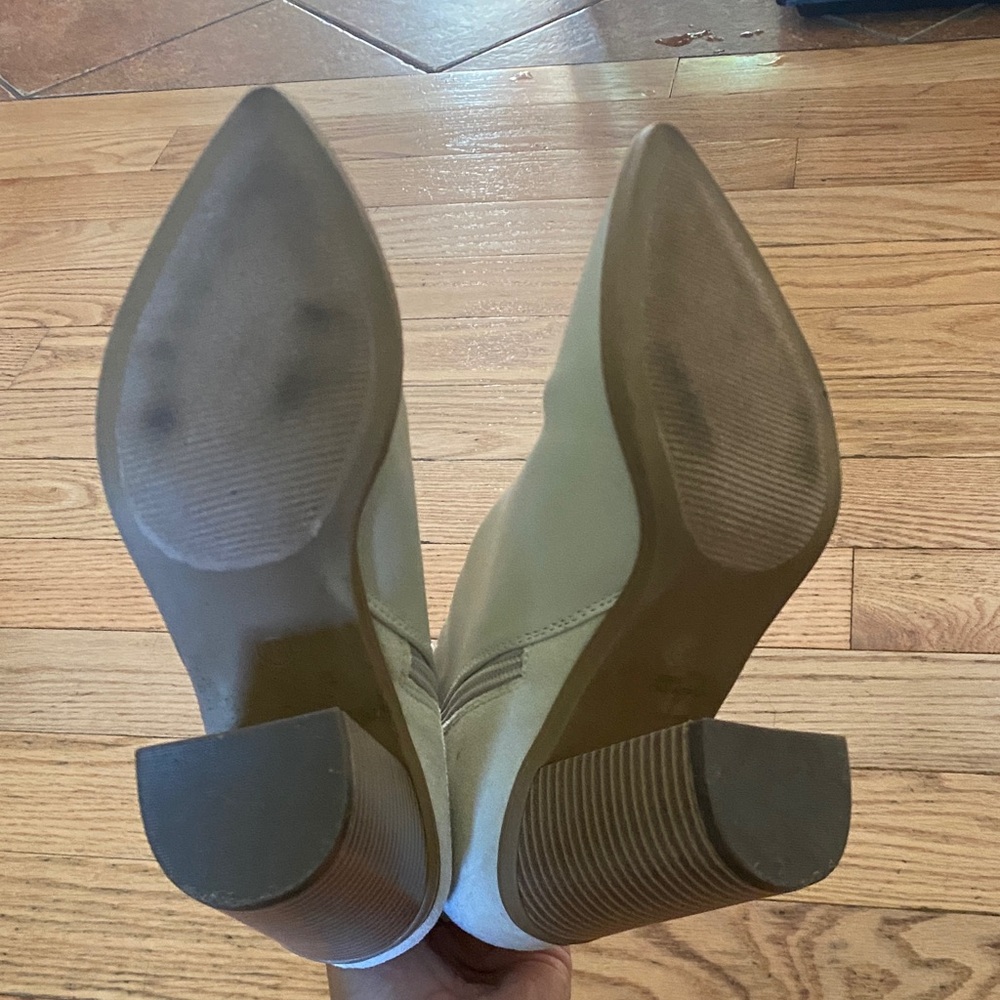 Leather Cream Ankle Boots - Picture 6 of 6